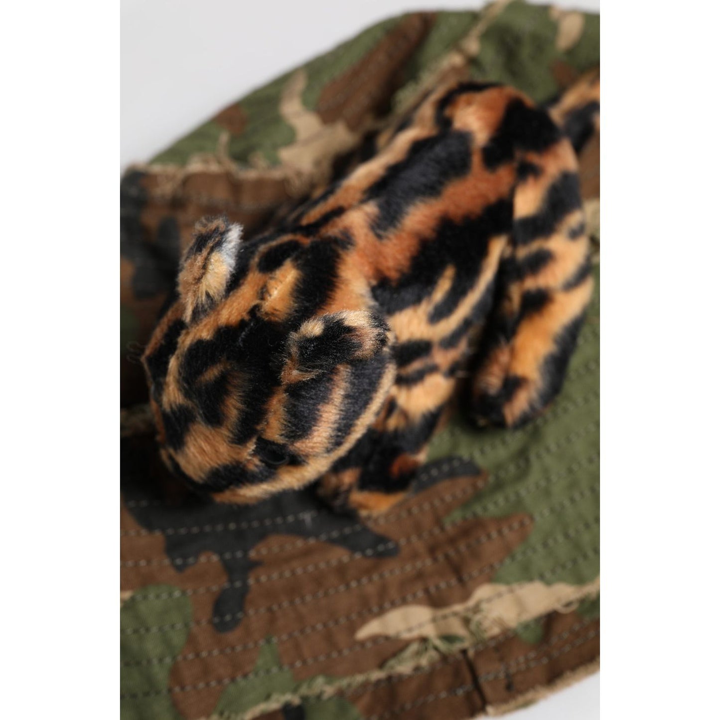 Dolce & Gabbana Multicolor Leopard Embellish Wide Brim Bucket Hat Dolce & Gabbana Dark Slate Gray