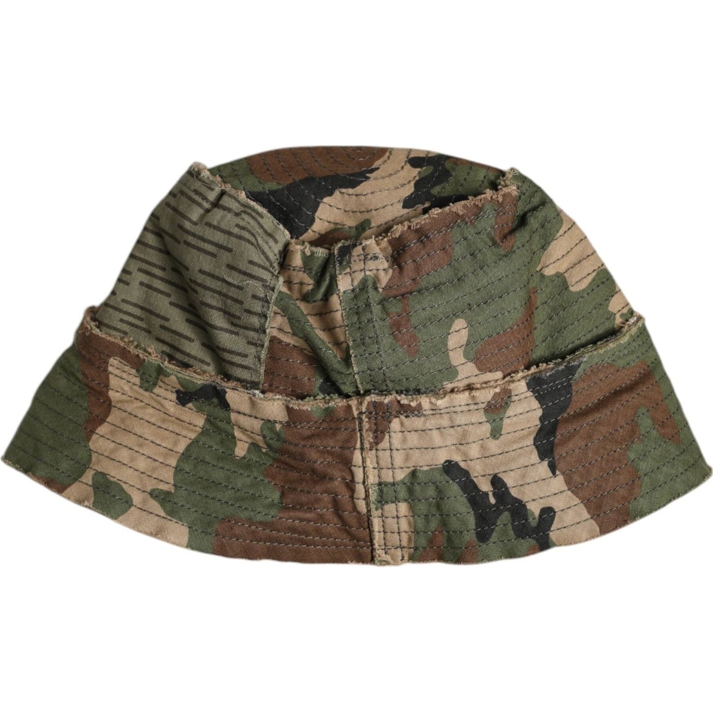 Dolce & Gabbana Multicolor Leopard Embellish Wide Brim Bucket Hat Dolce & Gabbana Dark Olive Green