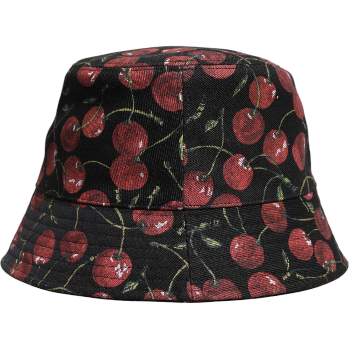 Dolce & Gabbana Black Cotton Printed Wide Brim Bucket Hat Dolce & Gabbana Dark Slate Gray