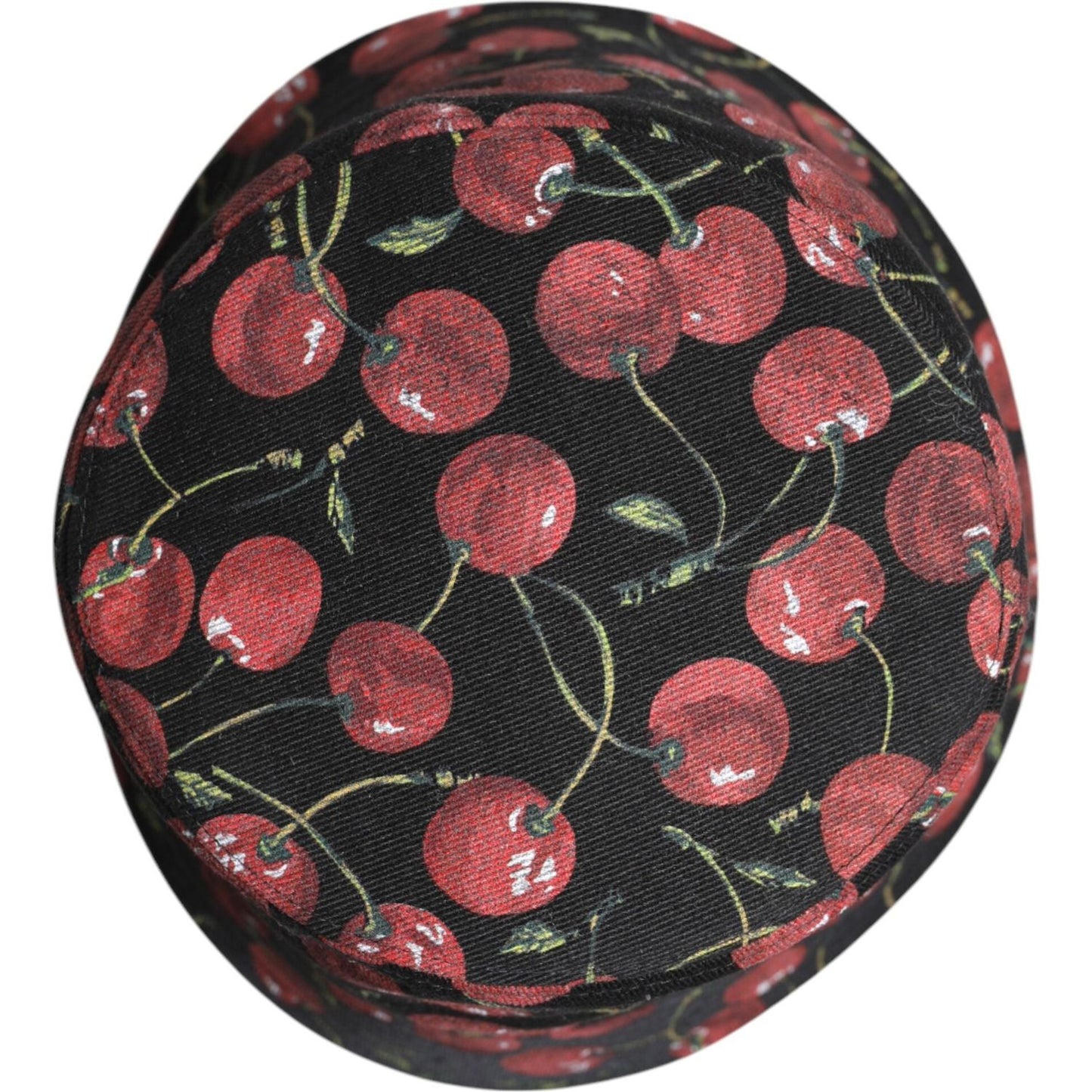 Dolce & Gabbana Black Cotton Printed Wide Brim Bucket Hat Dolce & Gabbana Dark Slate Gray