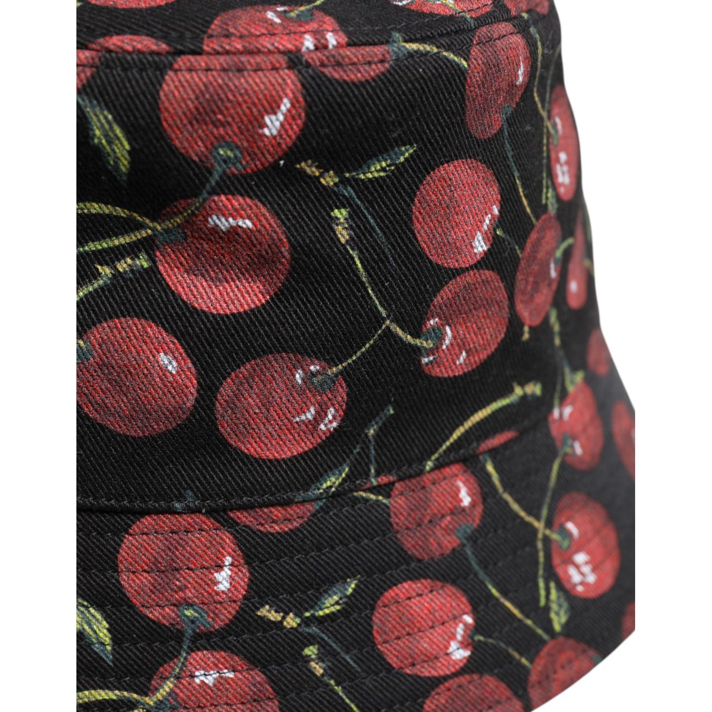 Dolce & Gabbana Black Cotton Printed Wide Brim Bucket Hat Dolce & Gabbana Dark Slate Gray