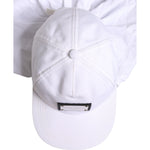 Dolce & Gabbana Dolce & Gabbana White Cotton DG Logo Plaque Baseball Balaclava Cap HAT9840-58 1728,58 cm|M,67345645728,Accessories,Dolce & Gabbana,Hats & Caps - Men - Accessories,Material: 100% Cotton,Men,Men - Accessories,New with tags,White