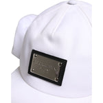 Dolce & Gabbana Dolce & Gabbana White Cotton DG Logo Plaque Baseball Balaclava Cap HAT9840-58 1728,58 cm|M,67345645728,Accessories,Dolce & Gabbana,Hats & Caps - Men - Accessories,Material: 100% Cotton,Men,Men - Accessories,New with tags,White