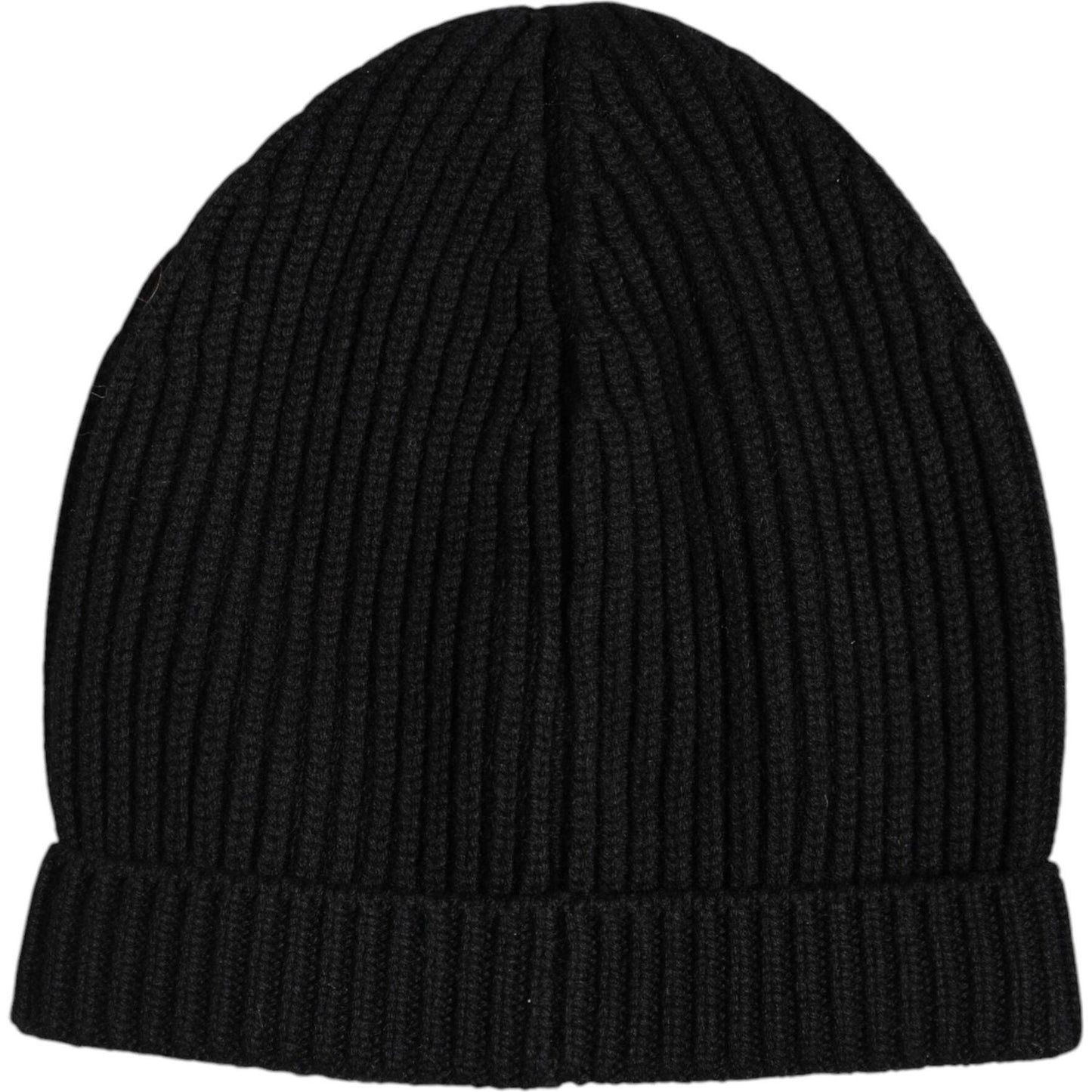 Dolce & Gabbana Black Cashmere Knitted Winter Beanie Hat Dolce & Gabbana Black