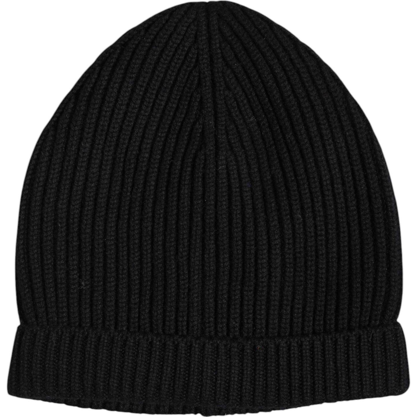 Dolce & Gabbana Black Cashmere Knitted Winter Beanie Hat Dolce & Gabbana Black