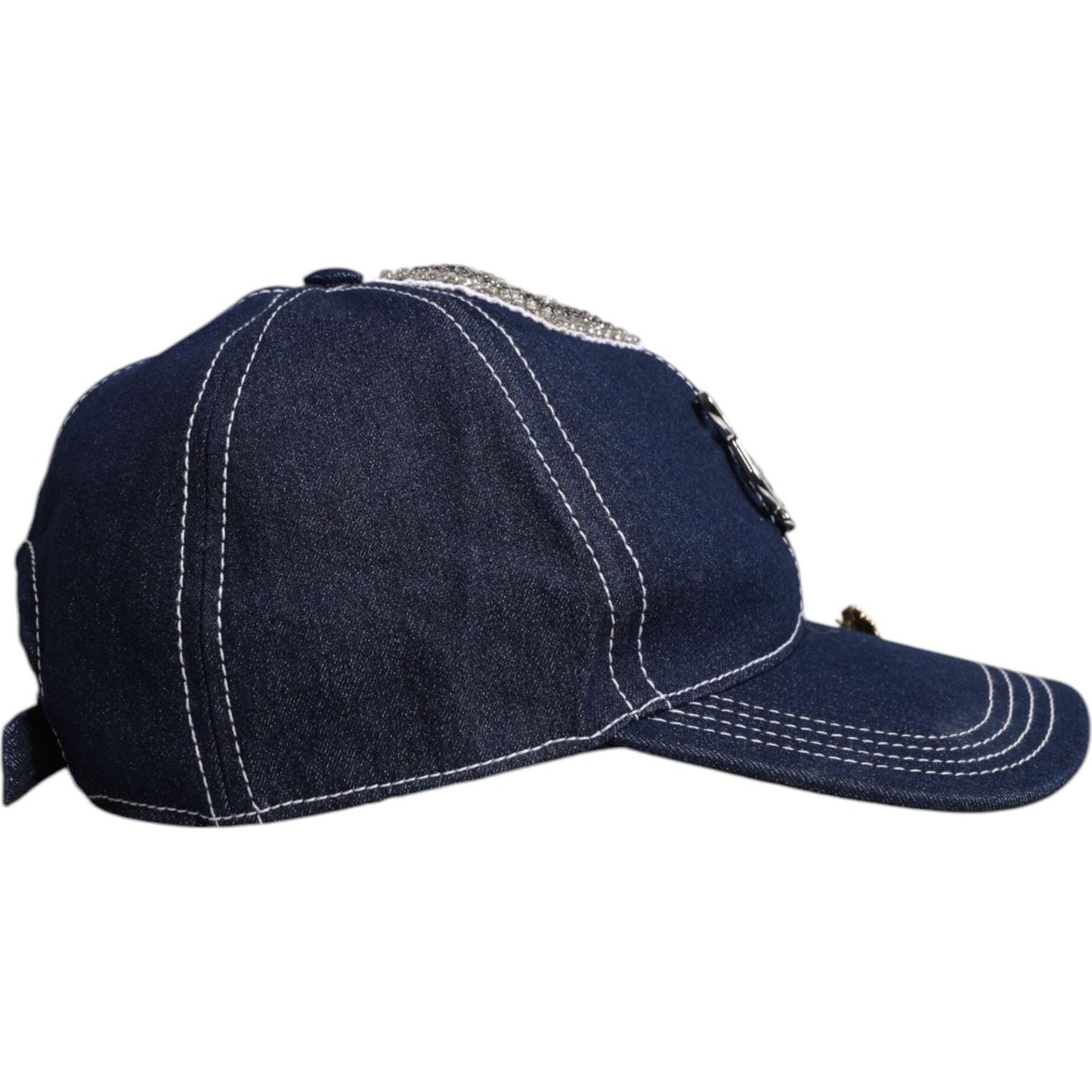 Dolce & Gabbana Dolce & Gabbana Blue Crystal Embellishment Baseball Cap HAT9651-57 1728,57 cm|S,58 cm|M,67345645728,Accessories,Blue,Dolce & Gabbana,Hat - Women - Accessories,Material: 65% Cotton 32% Polyester 3% Elastane,New with tags,Women,Women - Acces