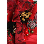 Dolce & Gabbana Dolce & Gabbana Red Crystal Gold Roses Brooch Embellished Hat HAT9653 1728,67345645728,Accessories,Dolce & Gabbana,Hat - Women - Accessories,Material: 60% Wool 13% Cotton 9% Viscose 8% Acetate 4% Polyester 4% Nylon 2% Silk,New with tags,Re