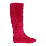 Dolce & Gabbana Elegant Pink Lambskin Fur Boots Dolce & Gabbana Firebrick