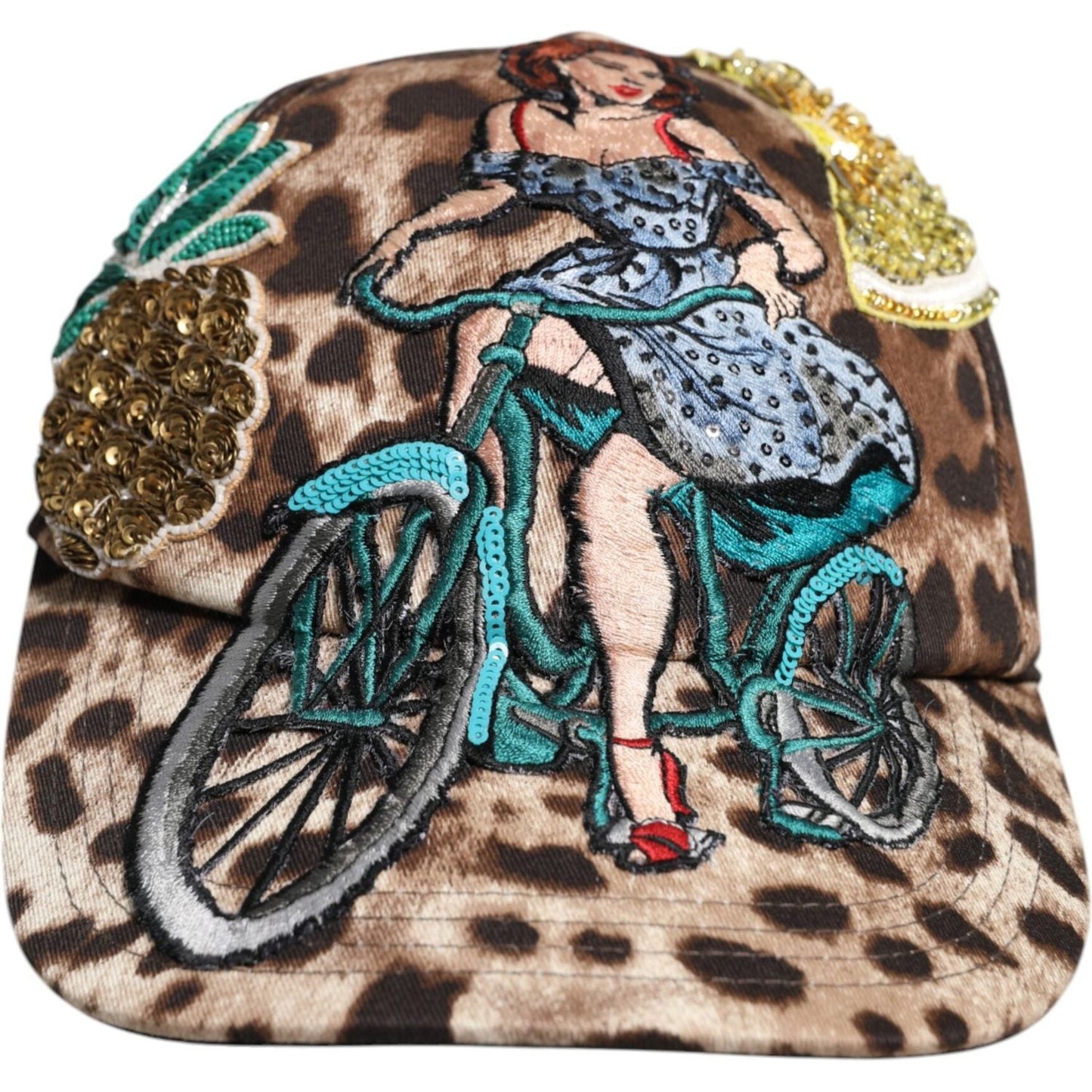Dolce & Gabbana Dolce & Gabbana Brown Leopard Sequin Sicily Baseball Cap HAT9850-57 1728,57 cm|S,67345645728,Accessories,Brown,Dolce & Gabbana,Hat - Women - Accessories,Material: 97% Cotton 3% Elastane,New with tags,Women,Women - Accessories