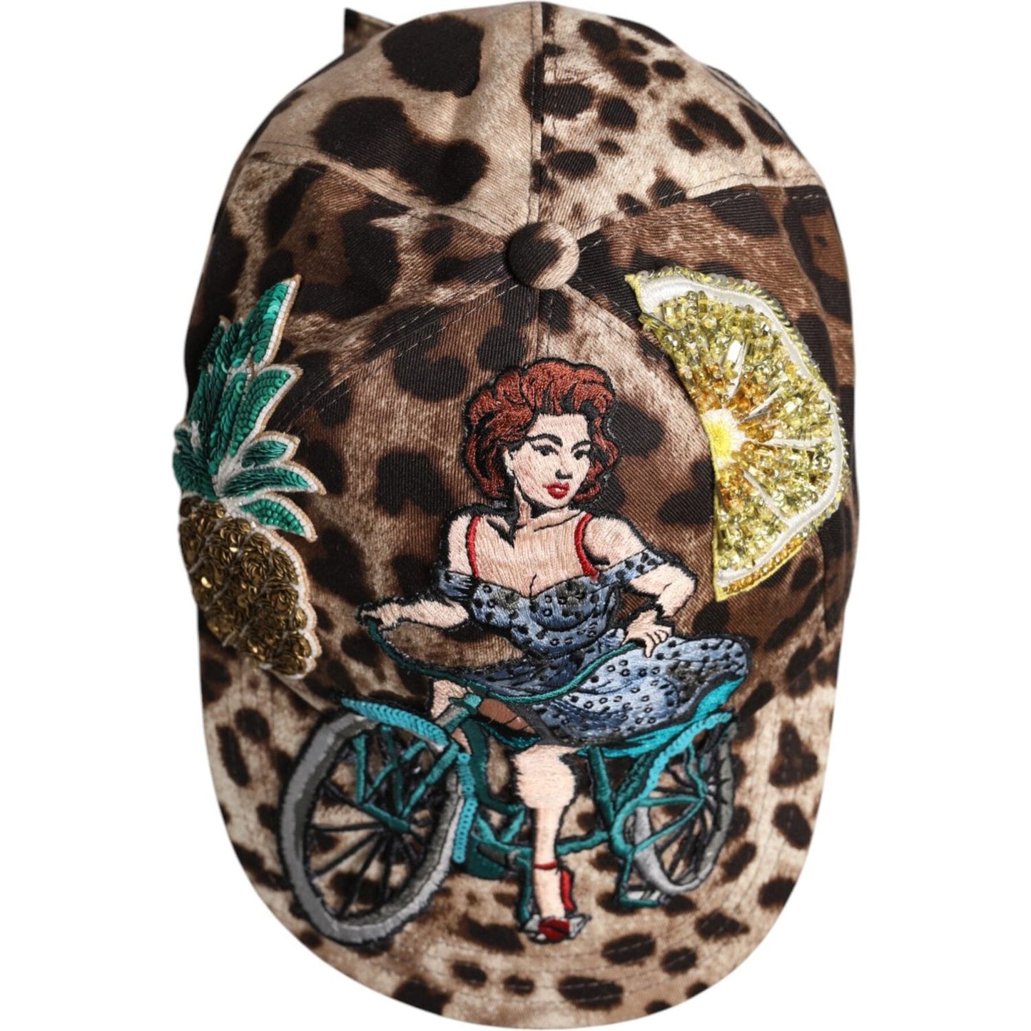 Dolce & Gabbana Dolce & Gabbana Brown Leopard Sequin Sicily Baseball Cap HAT9850-57 1728,57 cm|S,67345645728,Accessories,Brown,Dolce & Gabbana,Hat - Women - Accessories,Material: 97% Cotton 3% Elastane,New with tags,Women,Women - Accessories