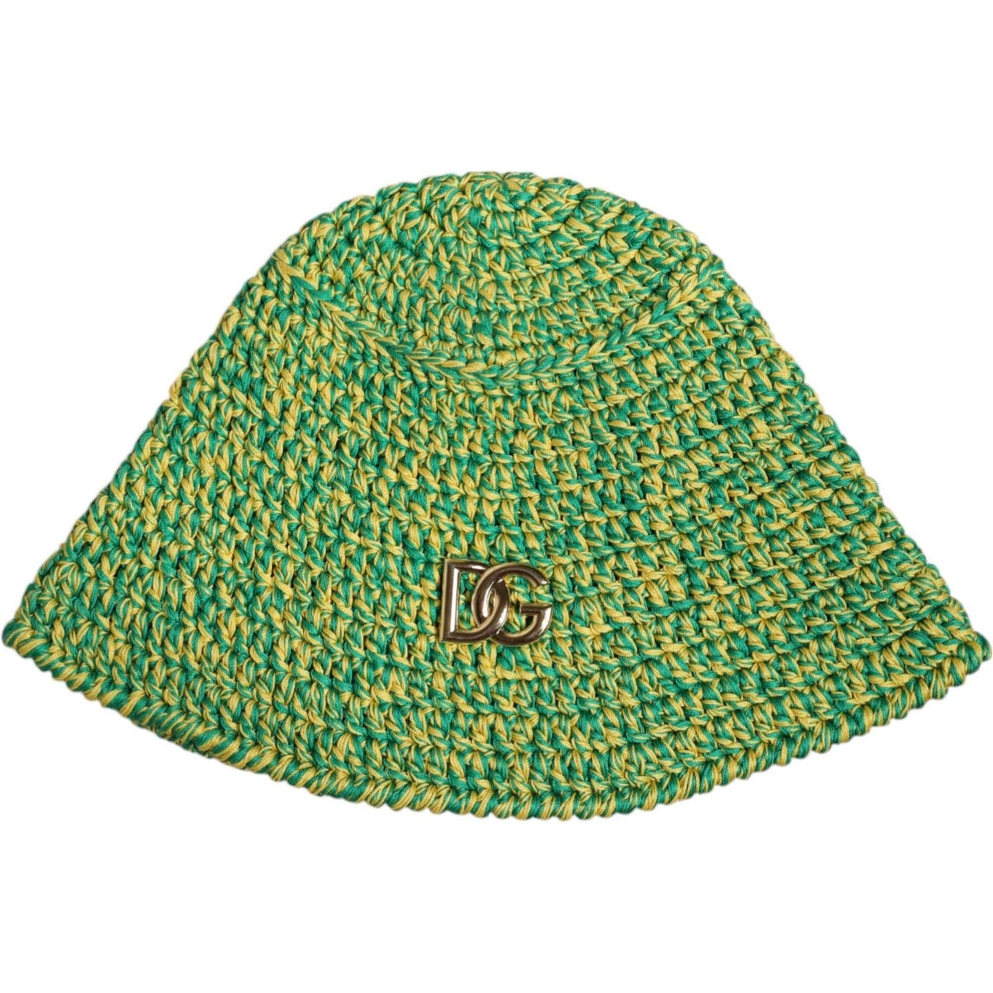 Dolce & Gabbana Dolce & Gabbana Green Cotton Crochet DG Logo Bucket Hat HAT9858-58 1728,58 cm|M,67345645728,Accessories,Dolce & Gabbana,Green,Hat - Women - Accessories,Material: 100% Cotton,New with tags,Women,Women - Accessories