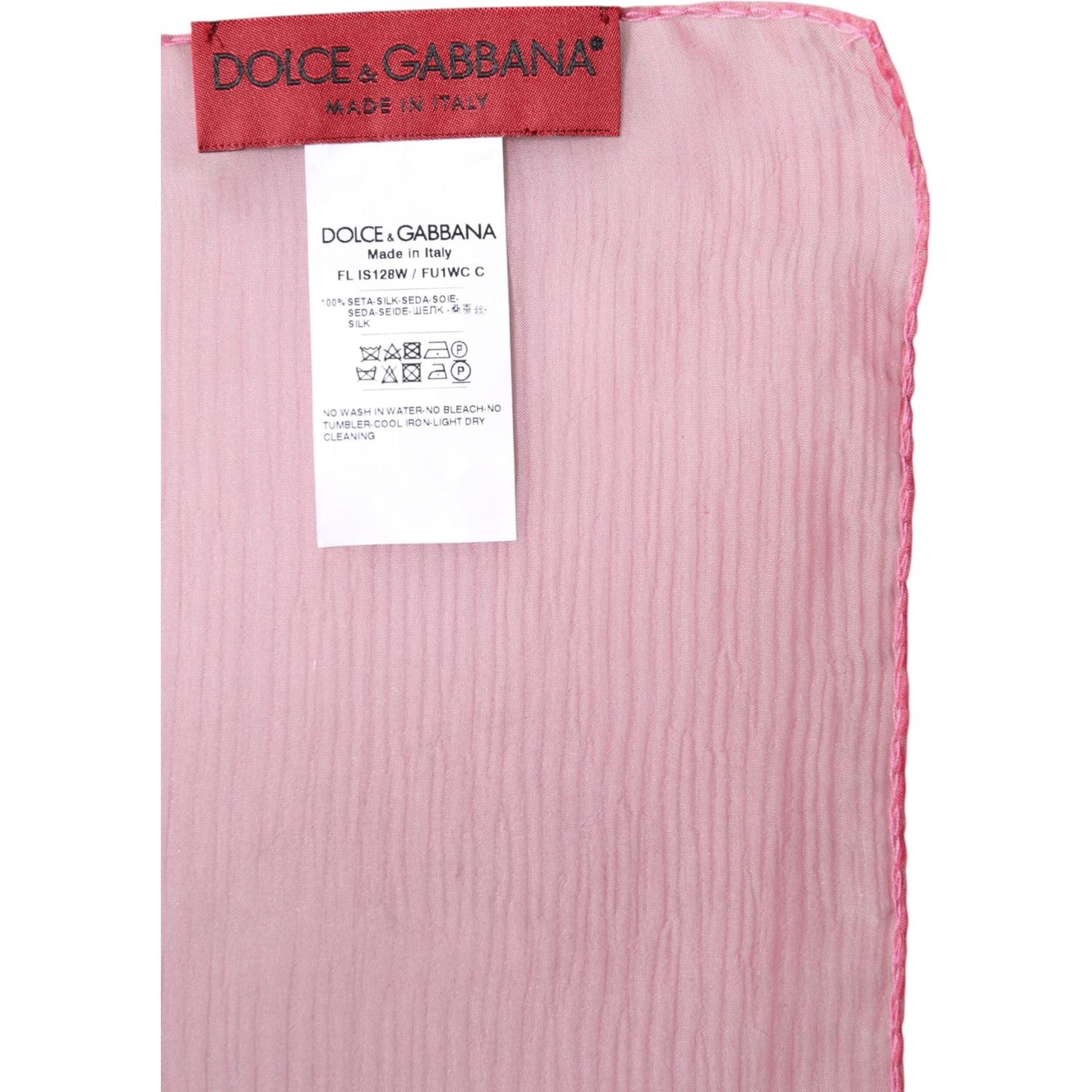 Dolce & Gabbana Pink Silk Rectangle Women Wrap Shawl Scarf Dolce & Gabbana Gray