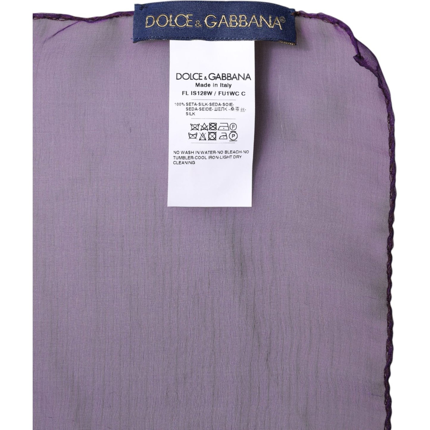 Dolce & Gabbana Purple Silk Rectangle Wrap Shawl Scarf Dolce & Gabbana Light Slate Gray