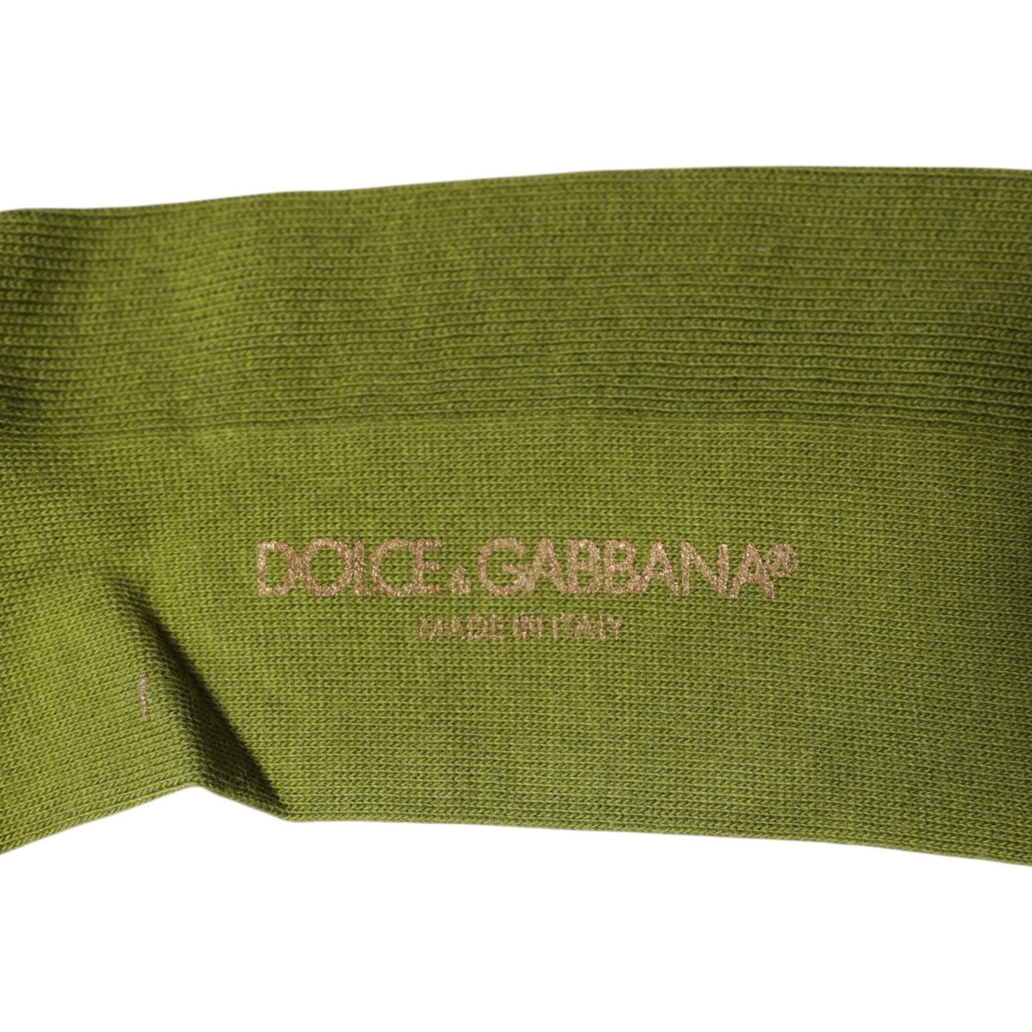 Dolce & Gabbana Green Cotton Logo Over The Calf Socks Dolce & Gabbana Dark Olive Green