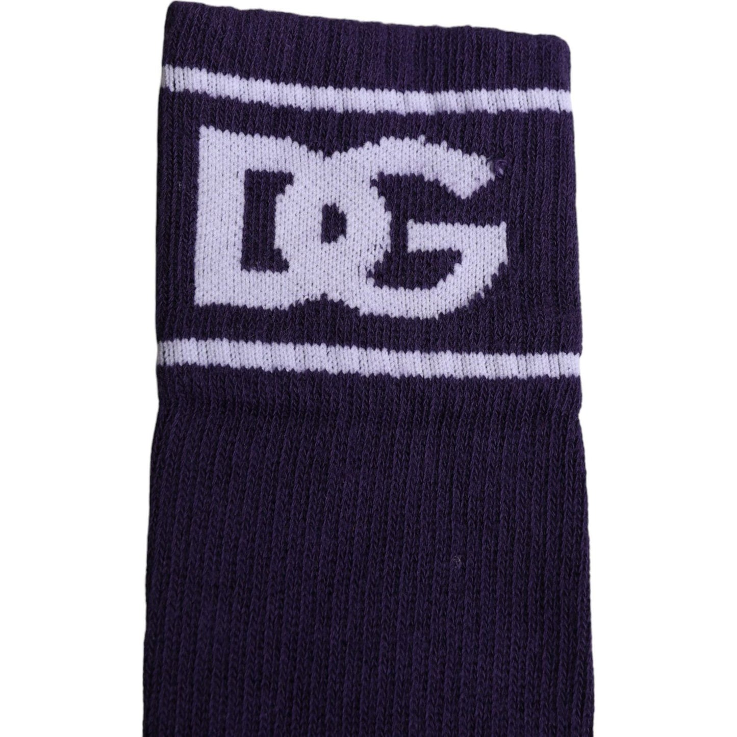 Dolce & Gabbana Purple Cotton DG Logo Print Open Toe Socks Dolce & Gabbana Black