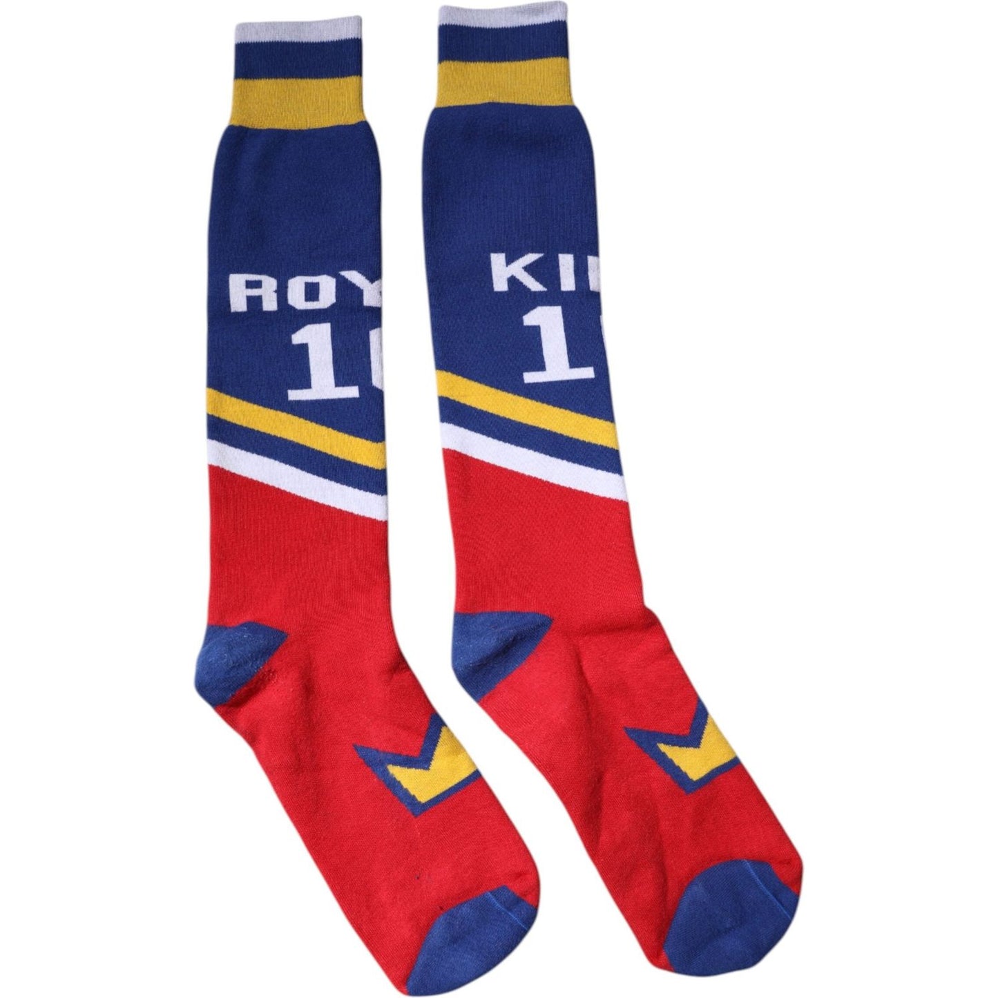 Dolce & Gabbana Multicolor Printed Cotton Over Calf Socks Dolce & Gabbana Firebrick