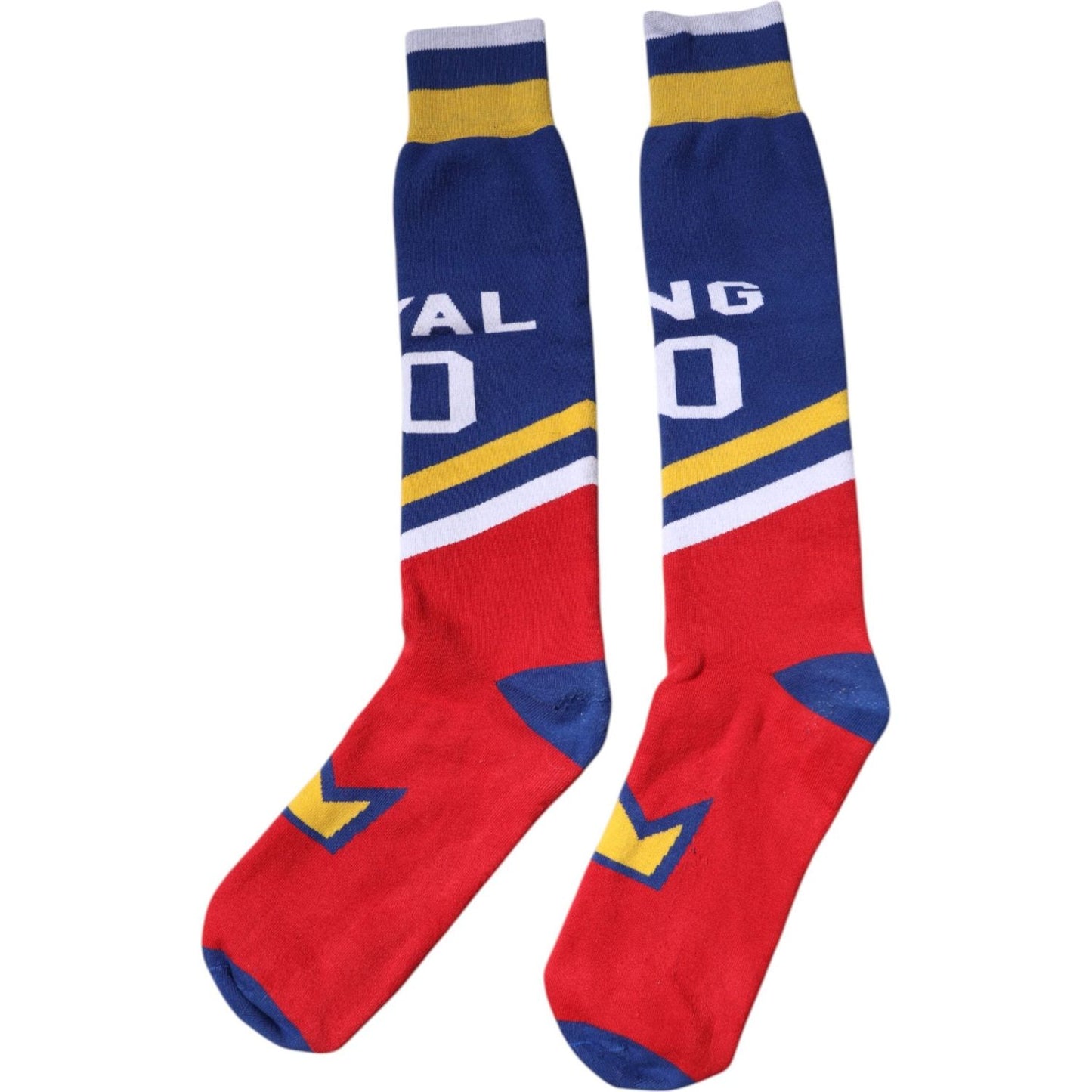 Dolce & Gabbana Multicolor Printed Cotton Over Calf Socks Dolce & Gabbana Firebrick