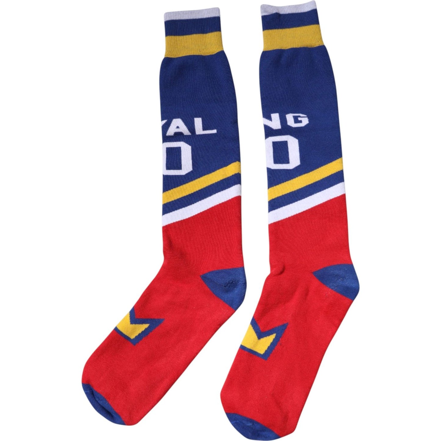 Dolce & Gabbana Multicolor Printed Cotton Over Calf Socks Dolce & Gabbana Firebrick