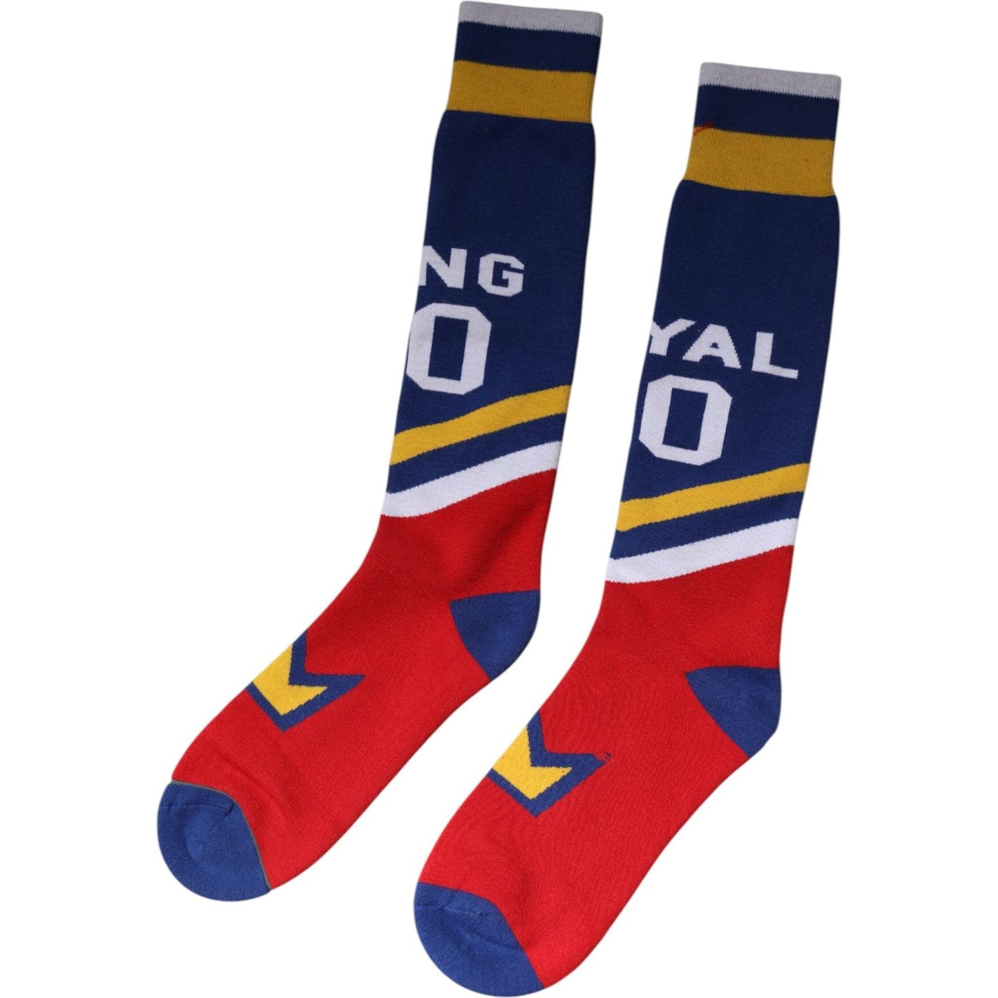 Dolce & Gabbana Multicolor Cotton Stretch Over Calf Socks Dolce & Gabbana Firebrick