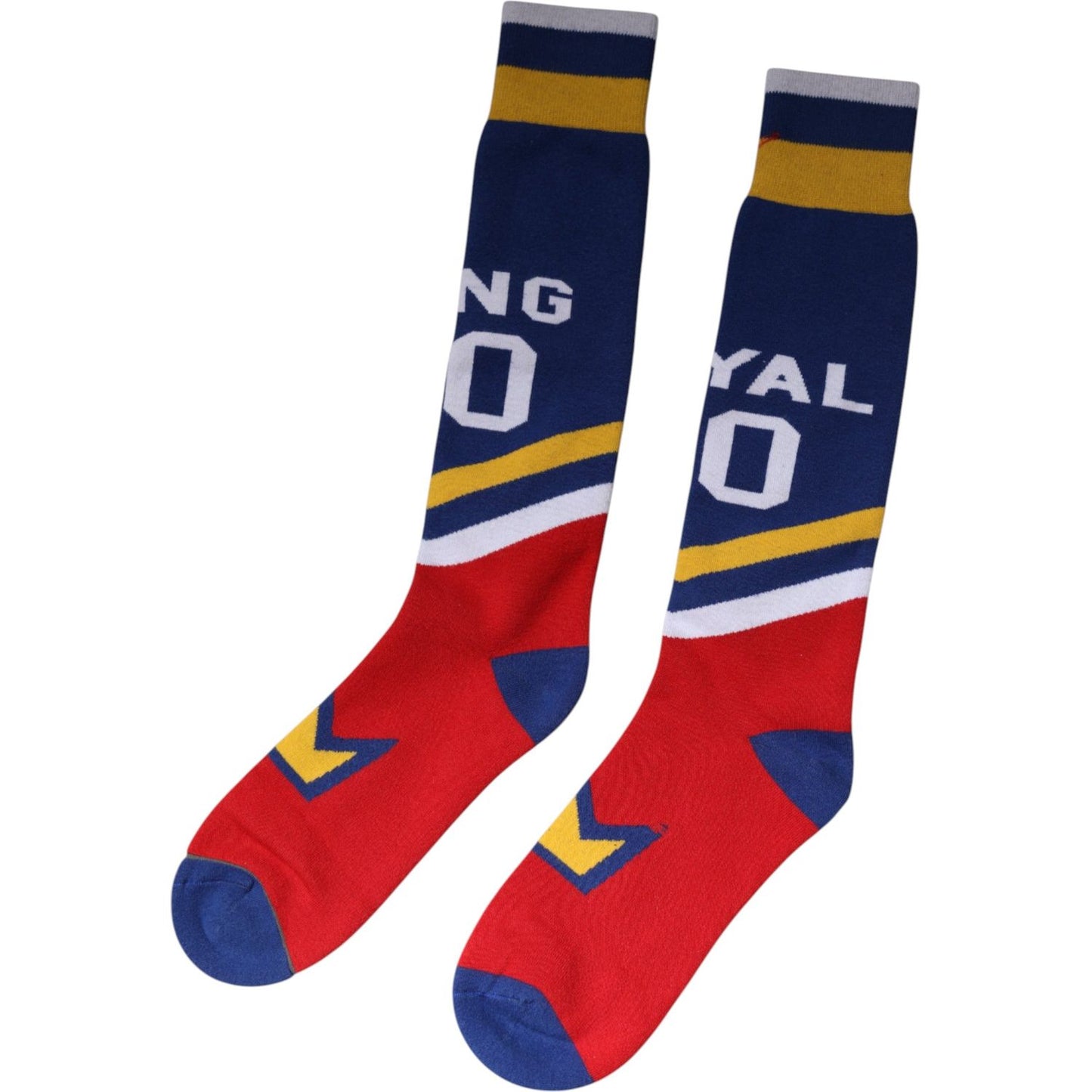 Dolce & Gabbana Multicolor Cotton Stretch Over Calf Socks Dolce & Gabbana Midnight Blue