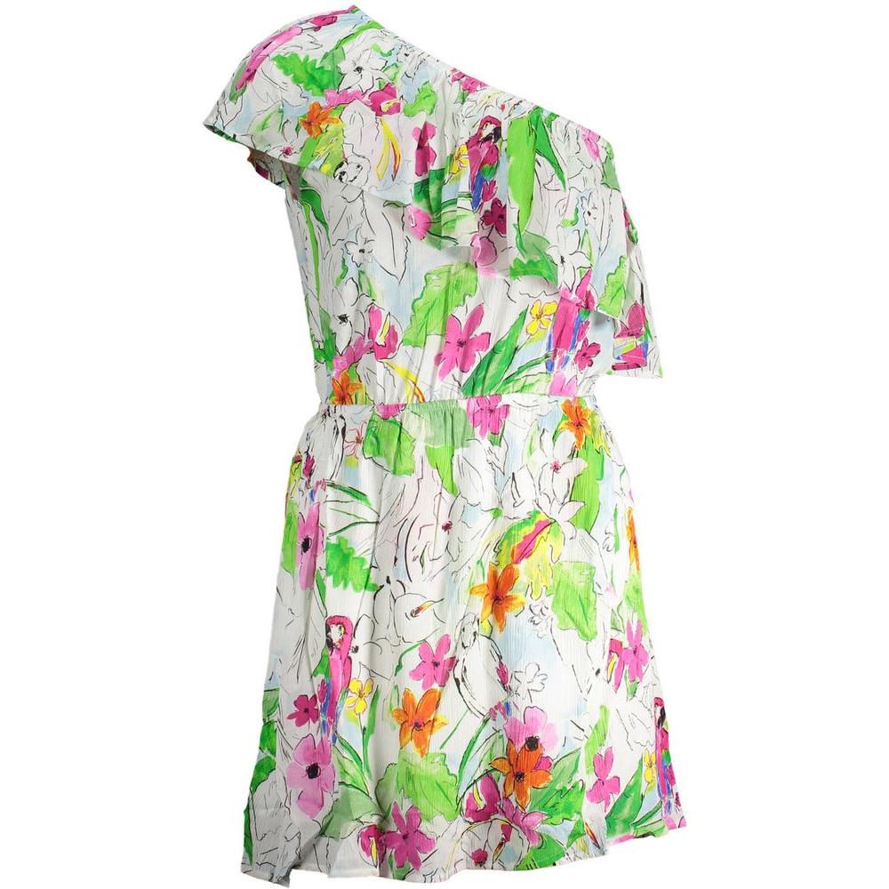 Desigual White Viscose Women Dress Desigual Light Gray