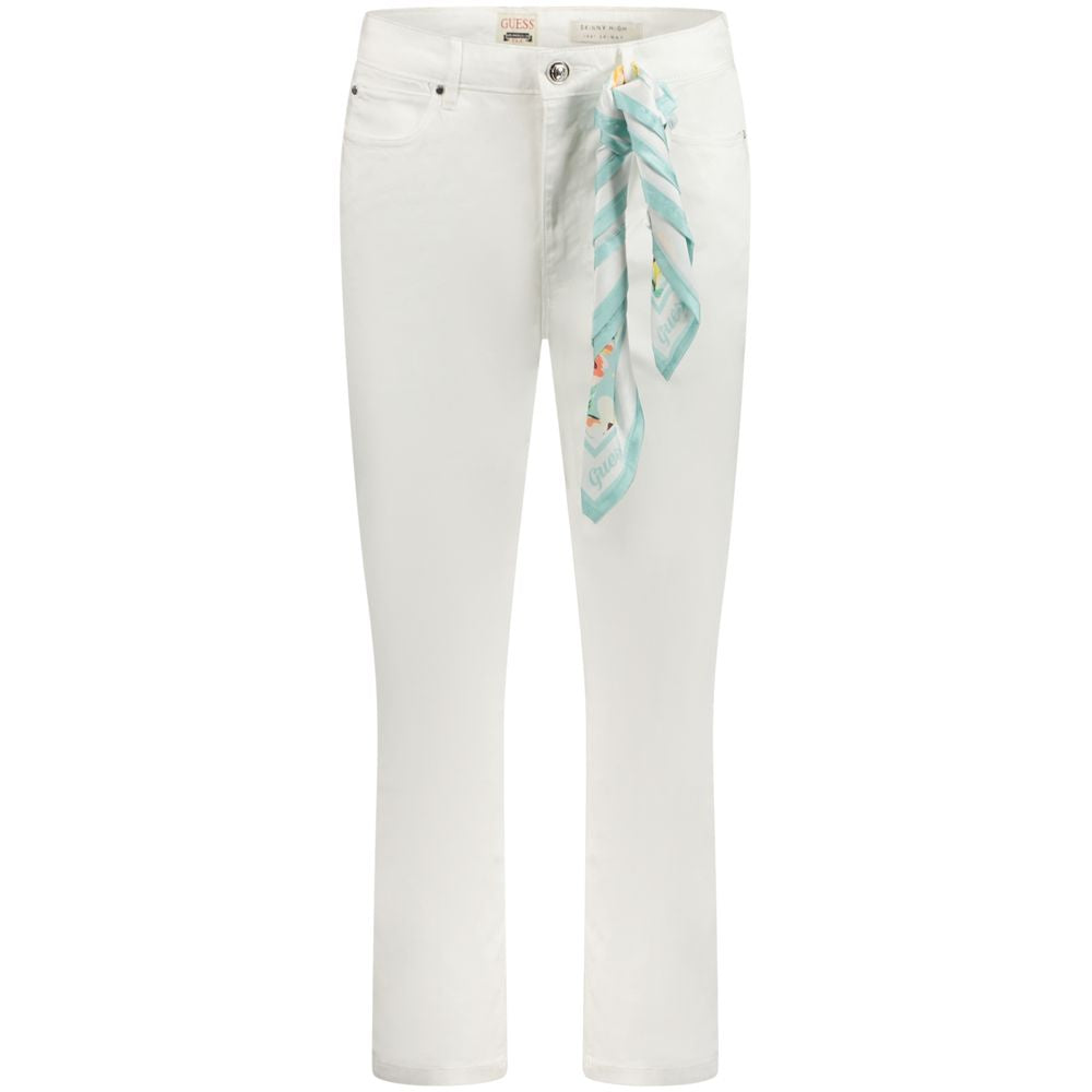 Guess Jeans White Lyocell Women Jeans Guess Jeans Light Gray