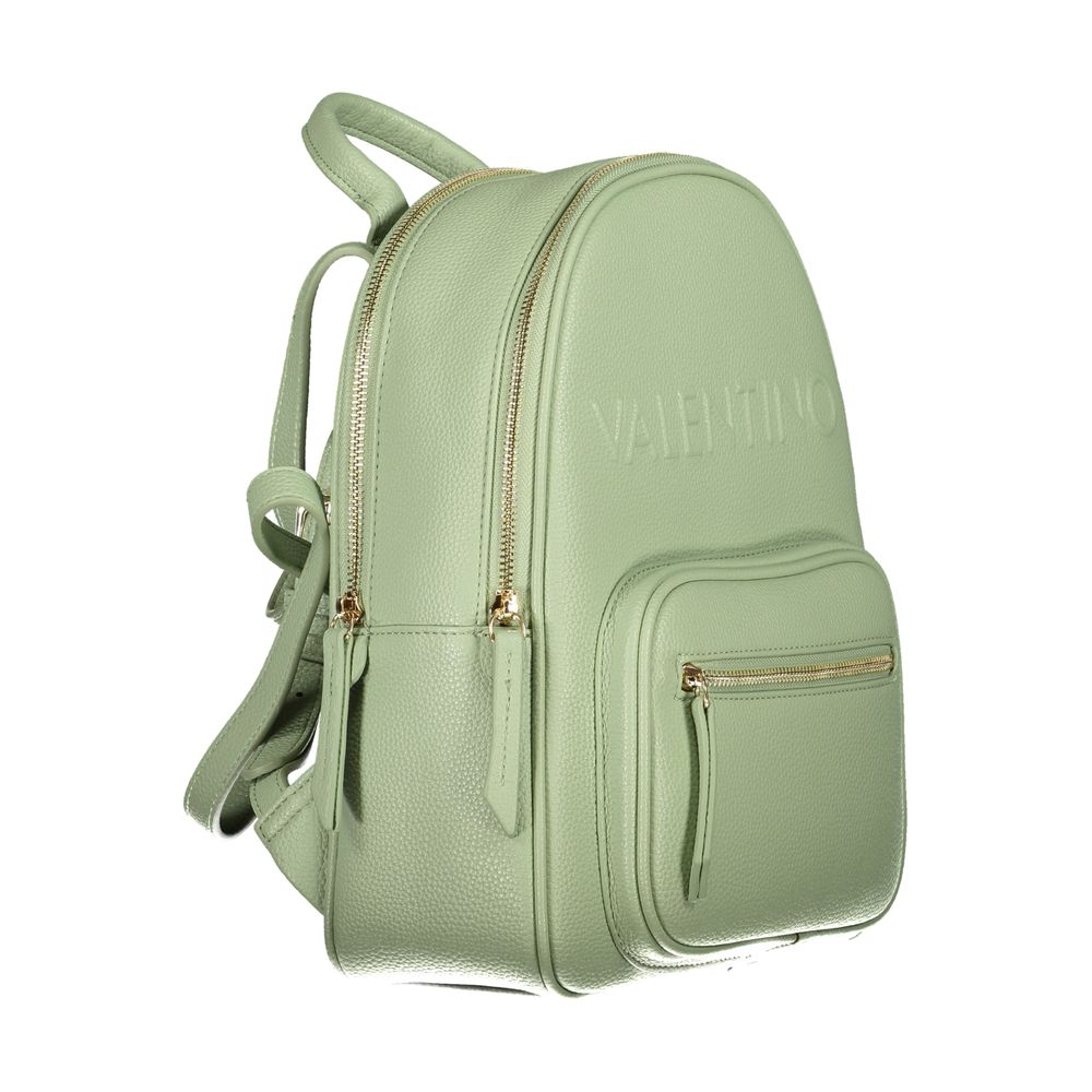 Mario Valentino Green Polyethylene Backpack with external pocket and adjustable straps