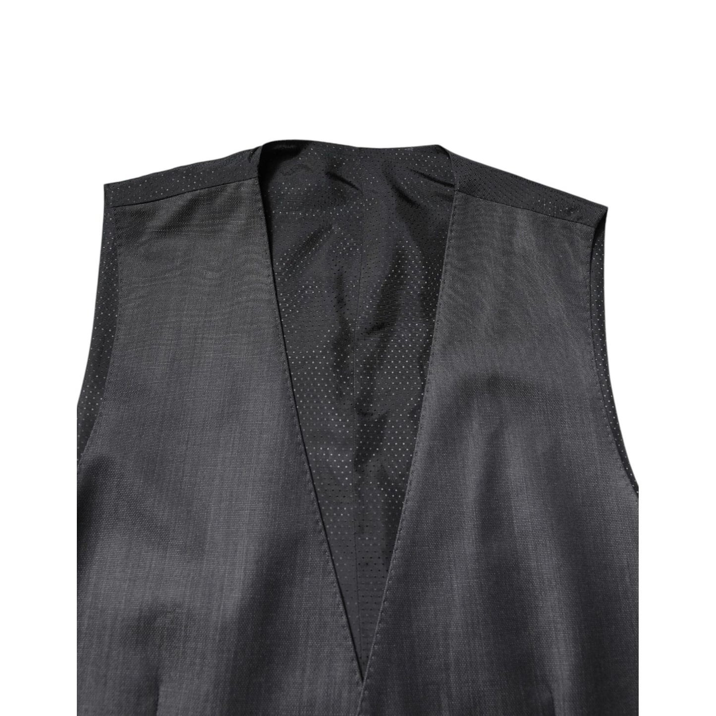 Dolce & Gabbana Black Wool Waistcoat Dress Formal Vest TSH86213-46