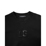 Dolce & Gabbana Black Cotton DG Crew Neck Pullover Sweater TSH90182-52
