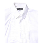 Dolce & Gabbana White GOLD Cotton Poplin Bib Men Dress Shirt TSH86358-41