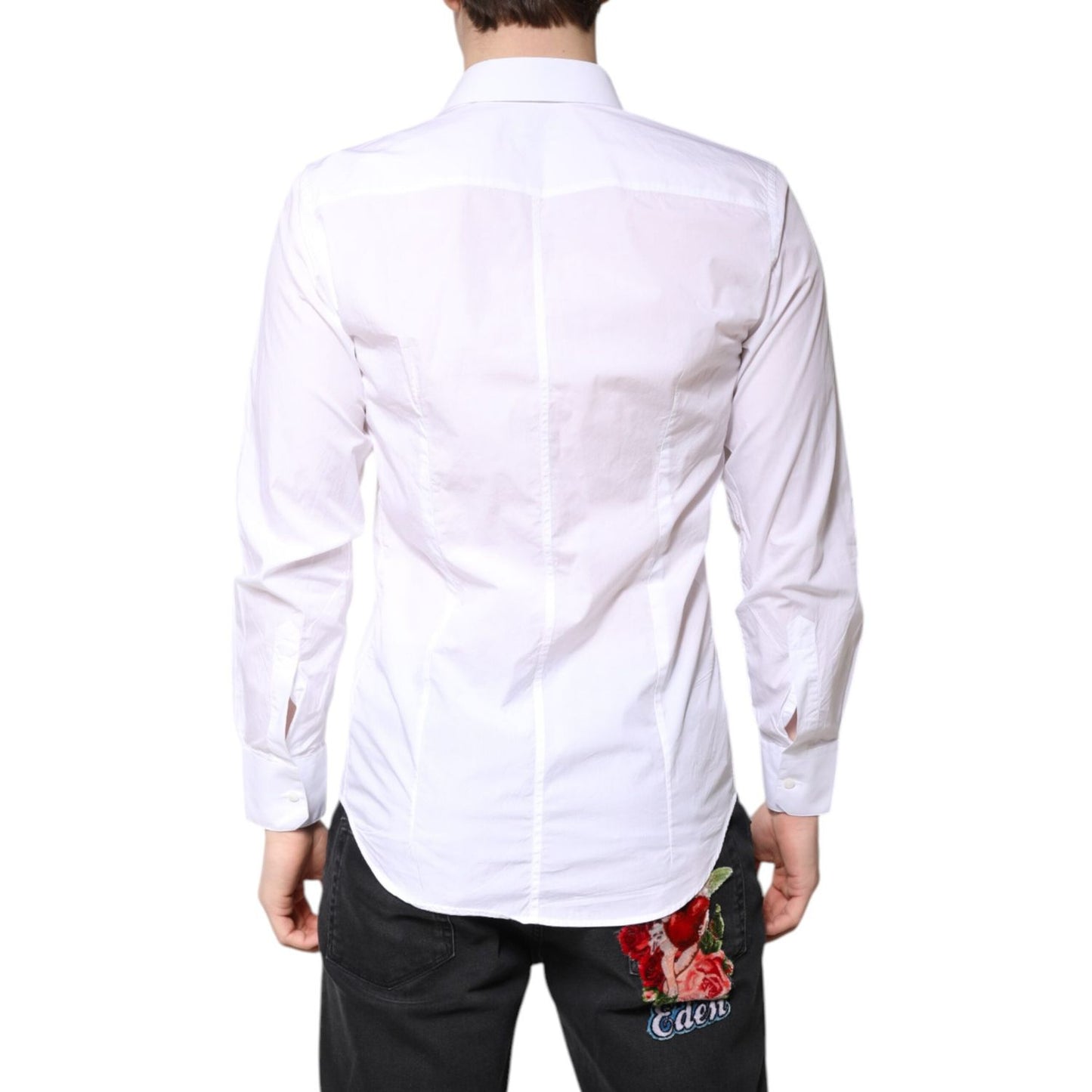 Dolce & Gabbana White MARTINI Cotton Men Formal Dress Shirt TSH86371-39