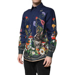 Dolce & Gabbana Blue Rabbit Print Long Sleeve Shirt TSH90249-40
