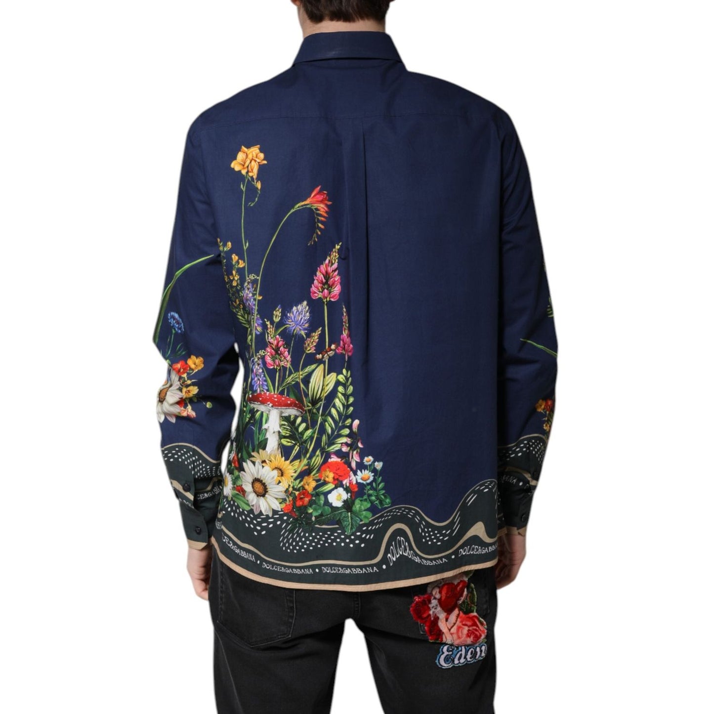 Dolce & Gabbana Blue Rabbit Print Long Sleeve Shirt TSH90249-40