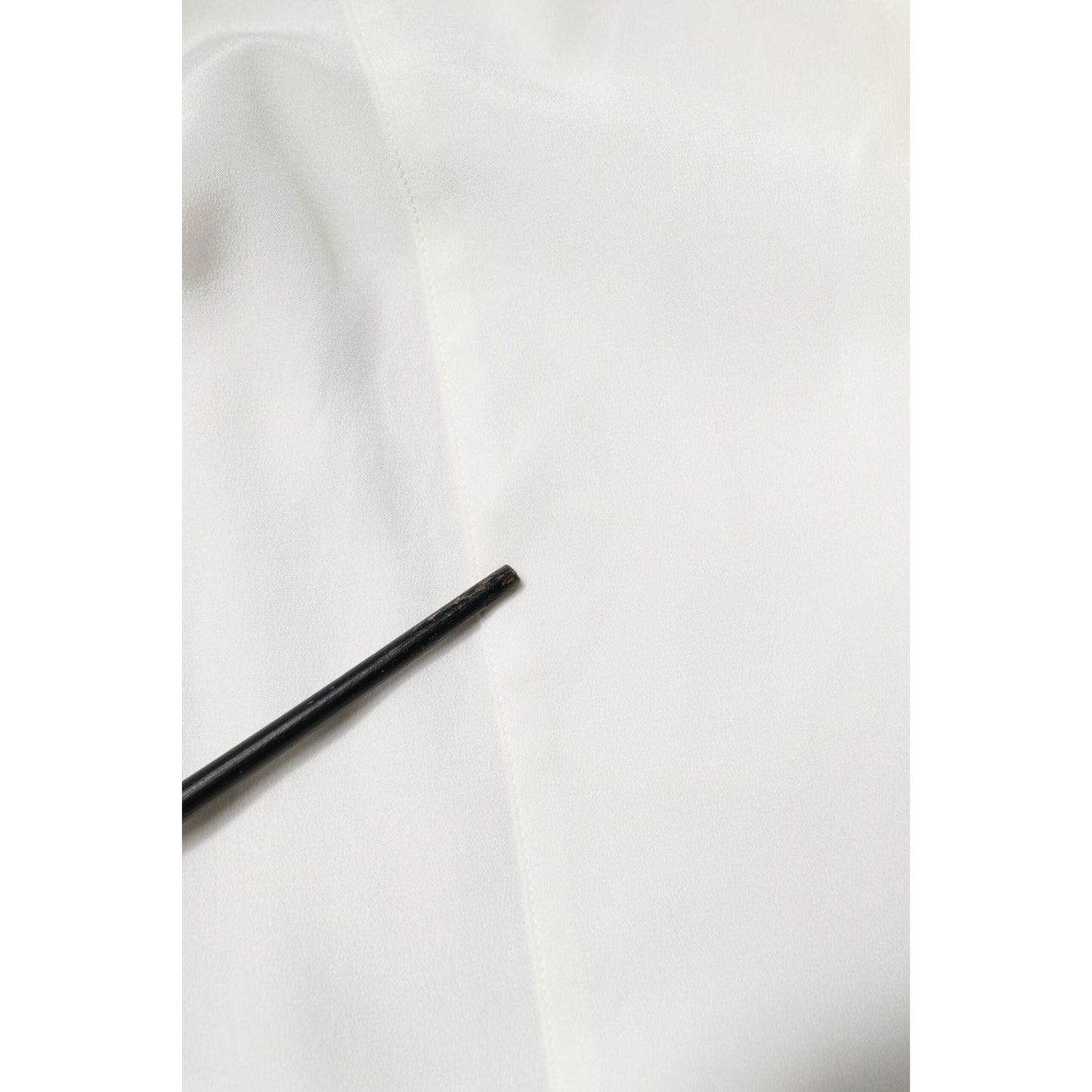 Dolce & Gabbana White Silk GOLD Dress Formal Collared Shirt TSH878640-38
