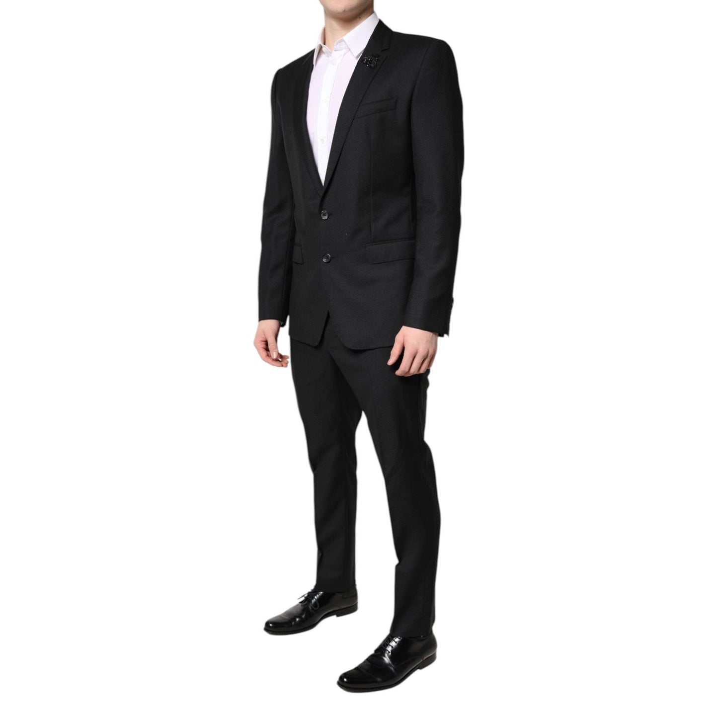 Dolce & Gabbana Black Wool Single Breasted 2 Piece Suit KOS2274-48