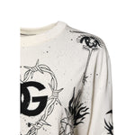 Dolce & Gabbana White Logo Angel Print Women Pullover Sweater THS90376-40