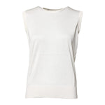 Dolce & Gabbana White Silk Round Neck Sleeveless Tank Top THS90385-36