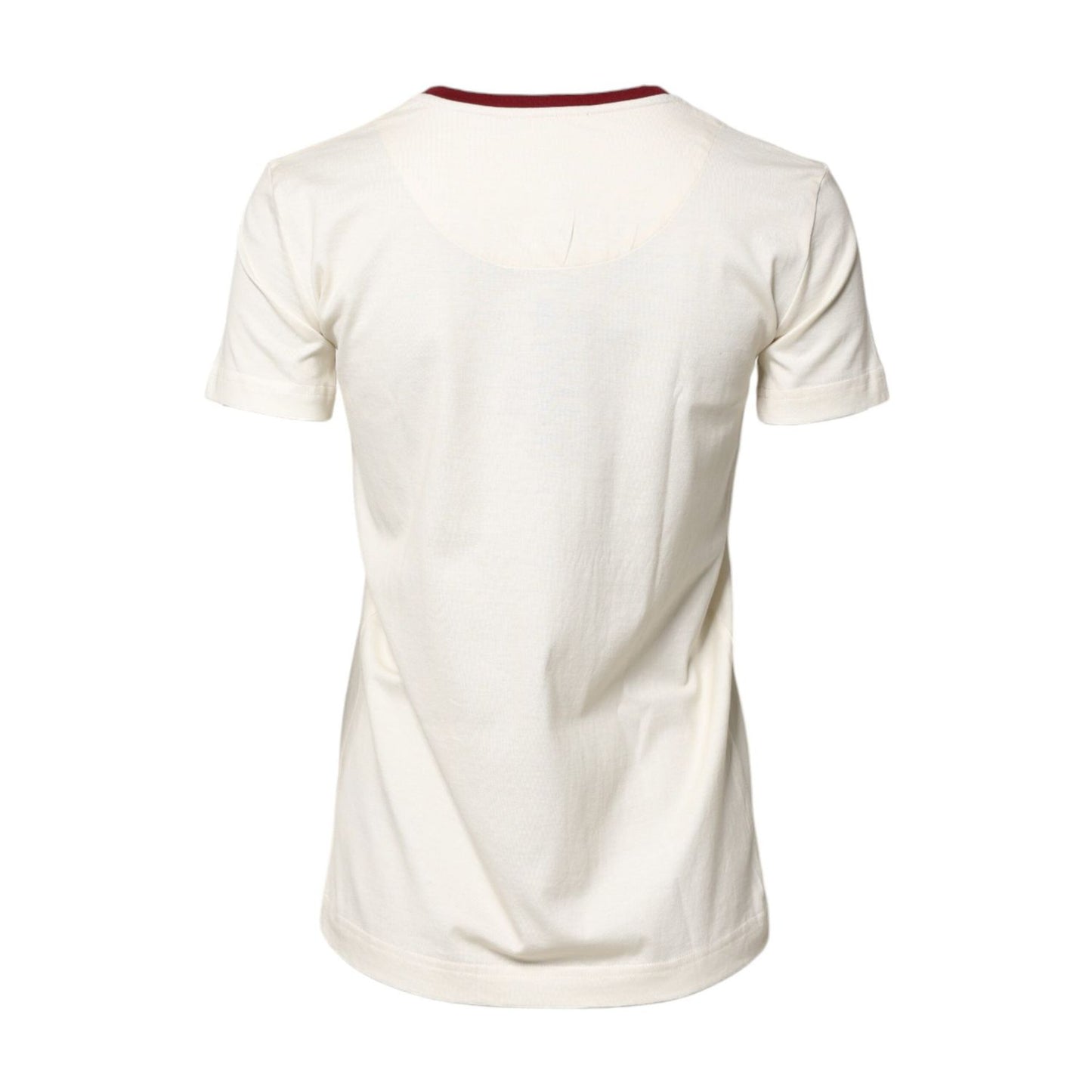 Dolce & Gabbana White Cotton Print Short Sleeves Top T-shirt TSH90388-36
