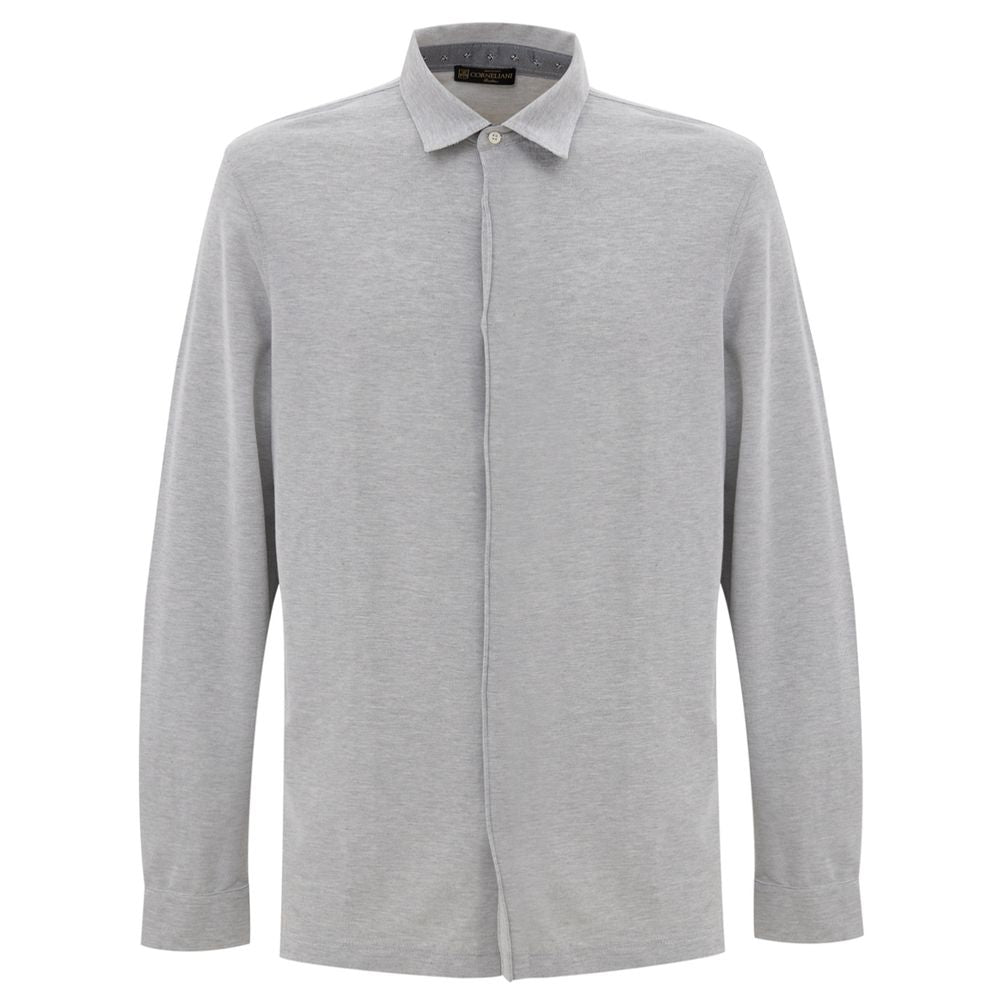 Corneliani Gray Cotton Shirt CO-8466662-IT48 | M