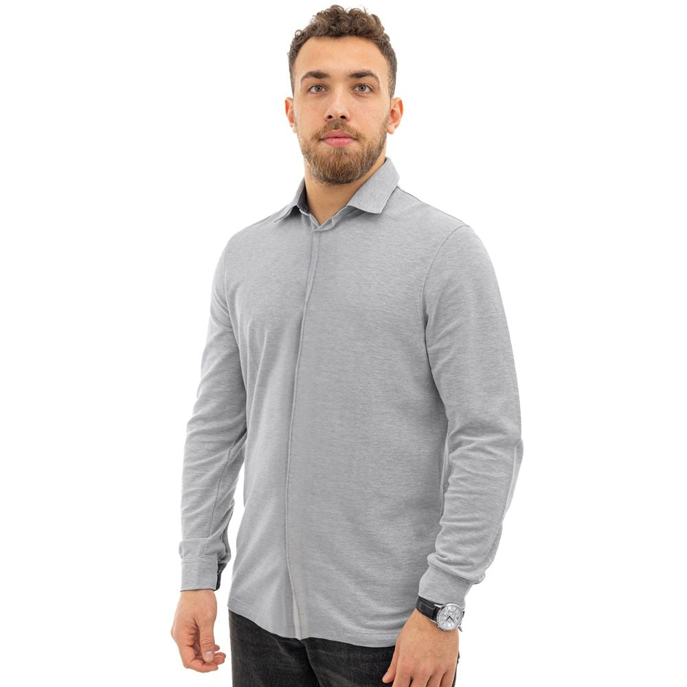 Corneliani Gray Cotton Shirt CO-8466662-IT48 | M