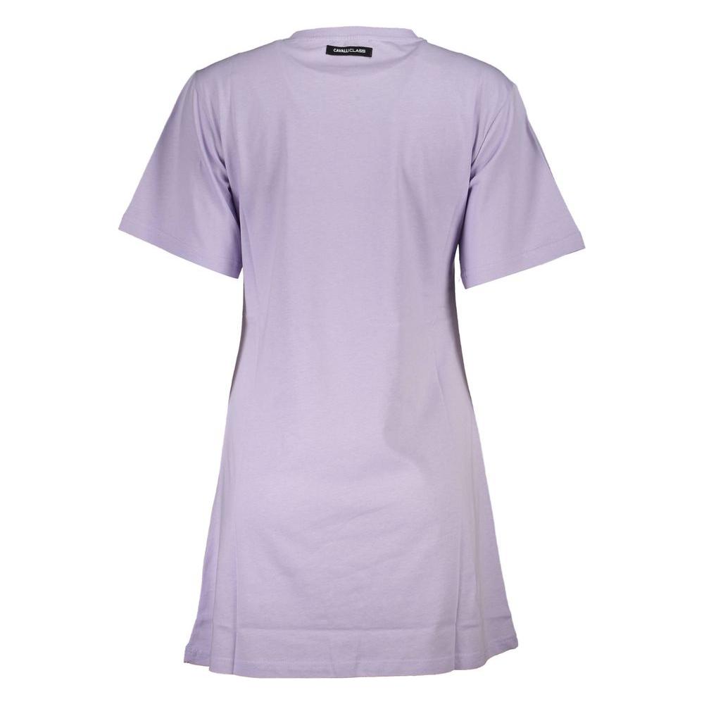 Cavalli Class Purple Cotton Women Top Cavalli Class Gray
