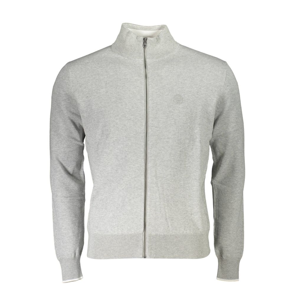 North Sails Gray Cotton Men Sweater North Sails Gray
