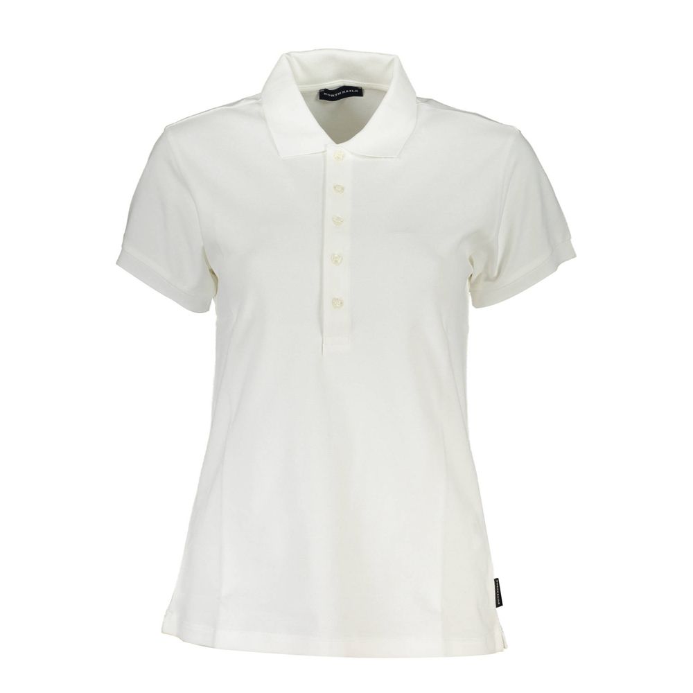 North Sails White Cotton Women Polo Shirt North Sails Light Gray