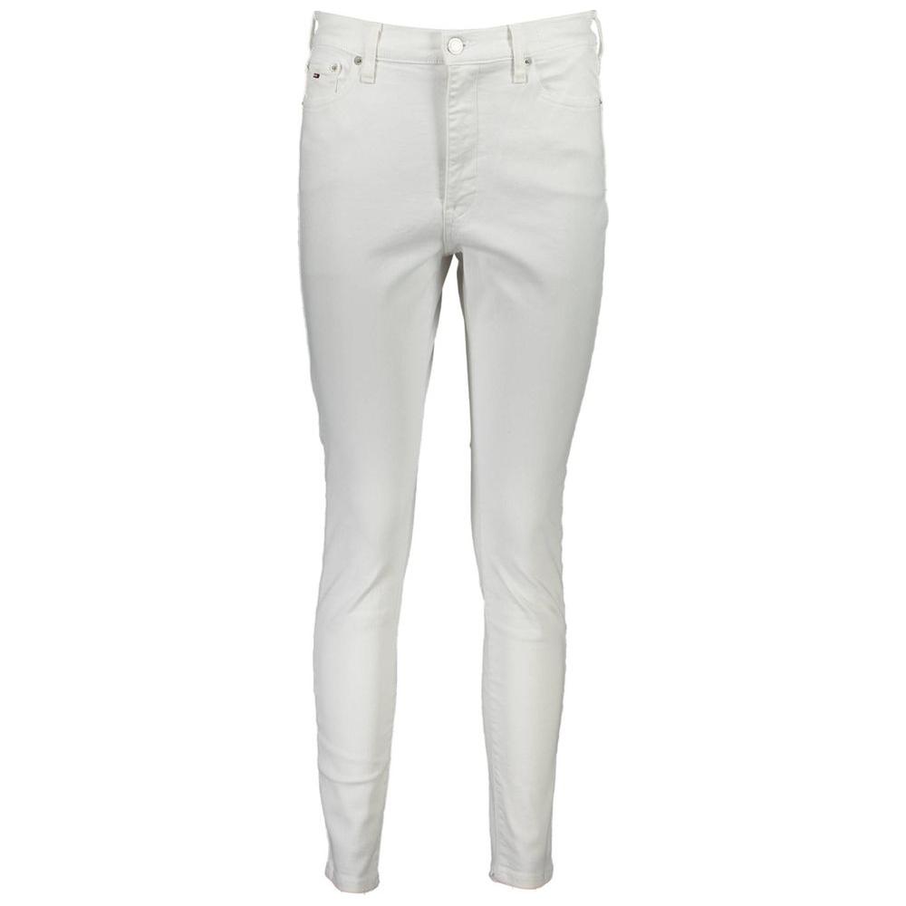 Tommy Hilfiger White Cotton Women Jeans Tommy Hilfiger Light Gray