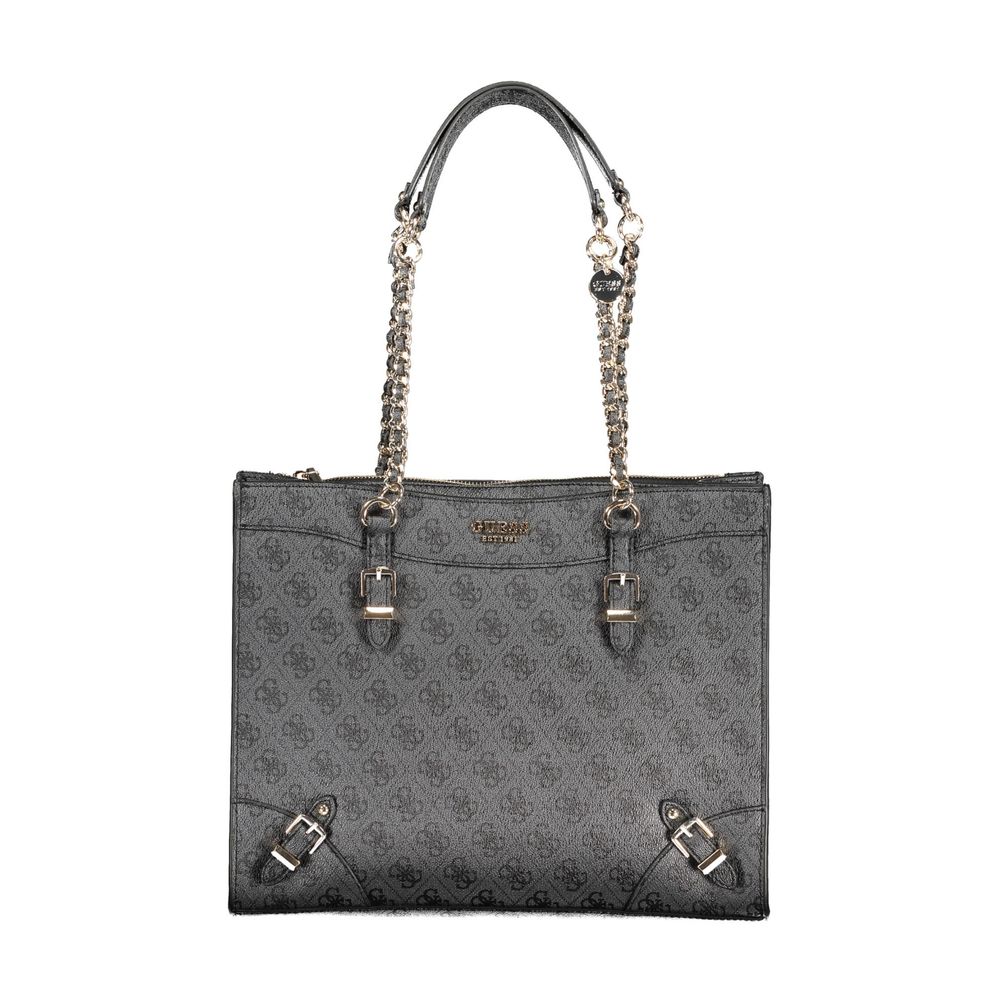 Guess Jeans Black Polyethylene Women Handbag Guess Jeans Dim Gray