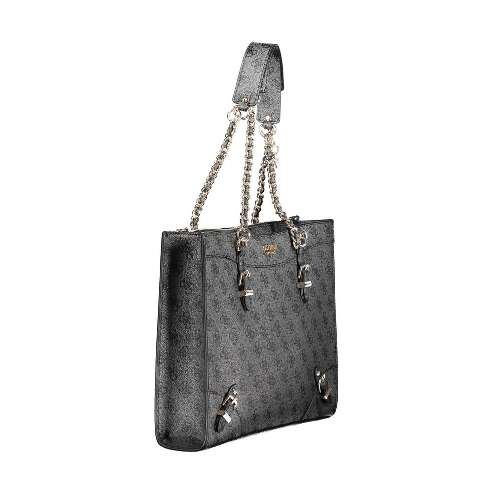 Guess Jeans Black Polyethylene Women Handbag Guess Jeans Dim Gray