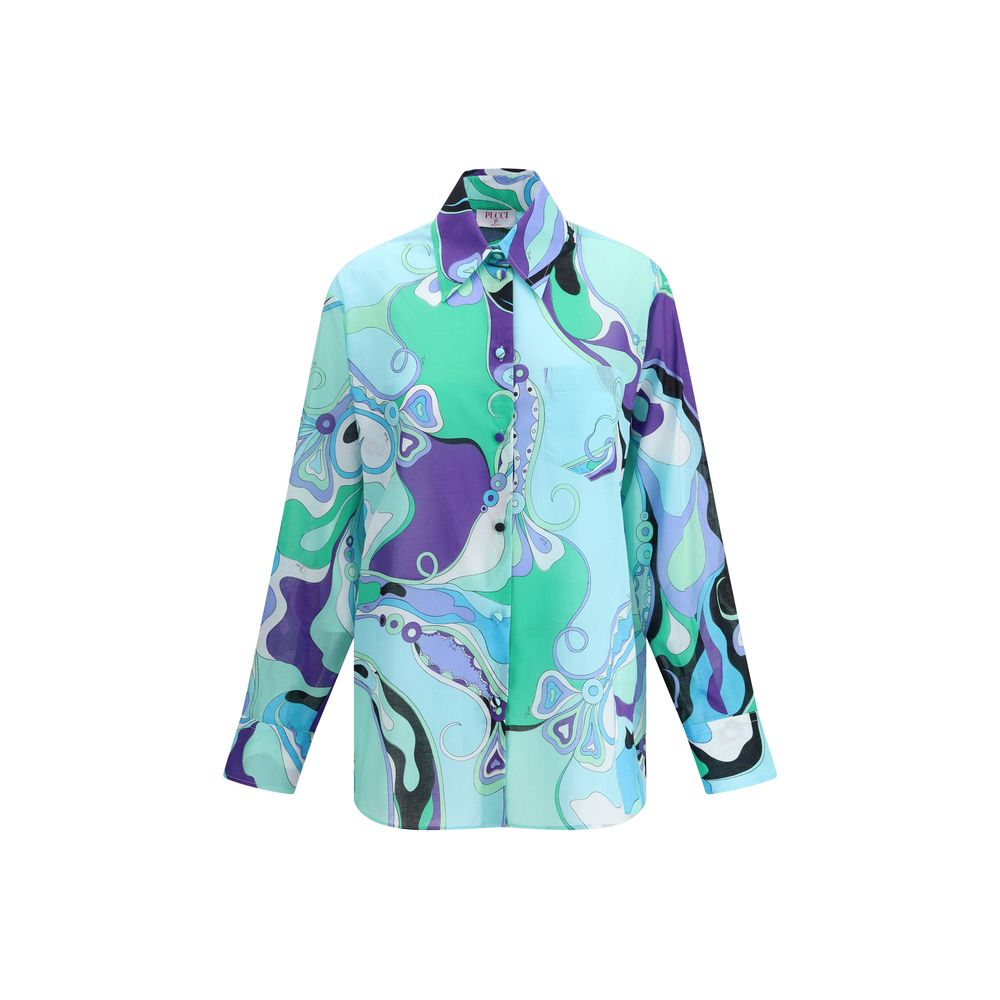 Emilio Pucci Orchid print Shirt Emilio Pucci Sky Blue