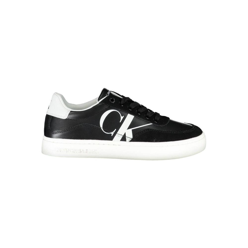 Calvin Klein Sleek Black Lace-Up Sneakers With Contrast Details Calvin Klein Dark Slate Gray