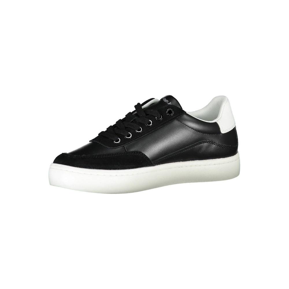 Calvin Klein Sleek Black Lace-Up Sneakers With Contrast Details Calvin Klein Dark Slate Gray