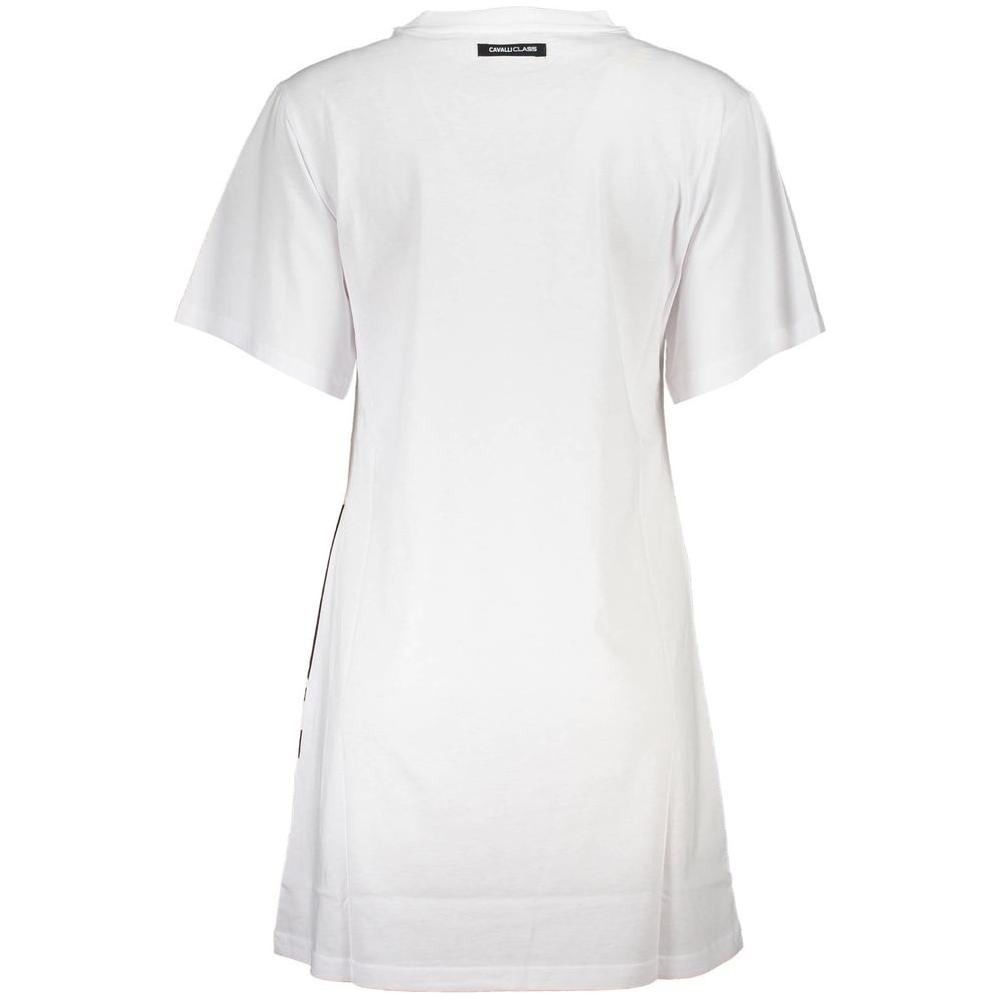 Cavalli Class White Cotton Women Dress Cavalli Class Lavender